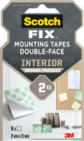 Kwadraty montażowe do wnętrz Scotch-Fix™  25 mm x 25 mm 16 pasków